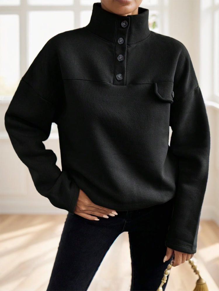 Half-Button Henley Sweatshirt