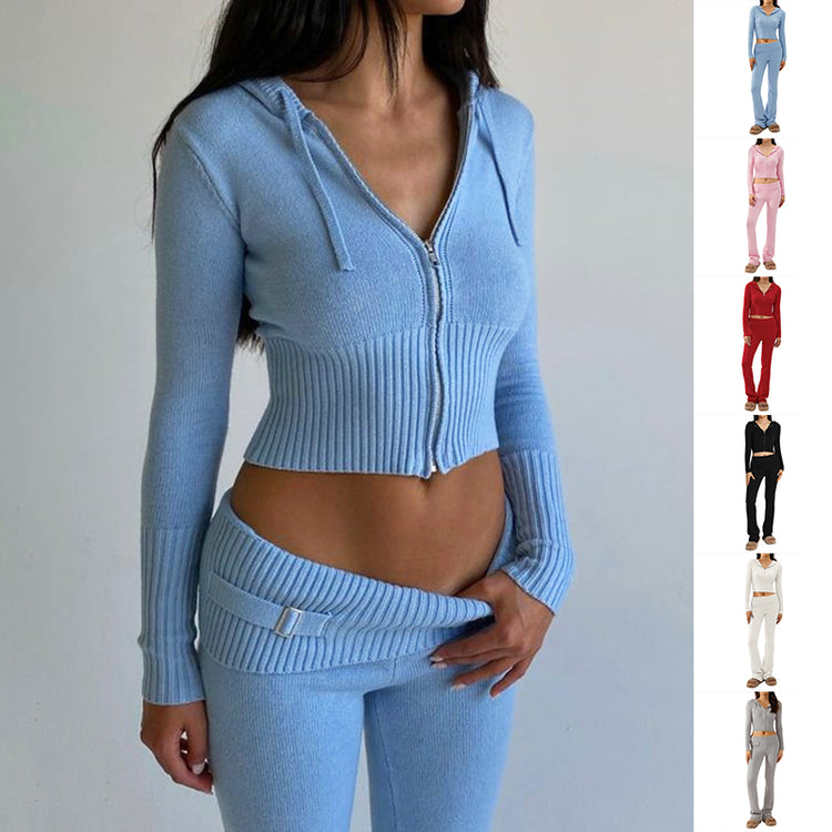 Zip Hoodie + High-Waist Pants Set