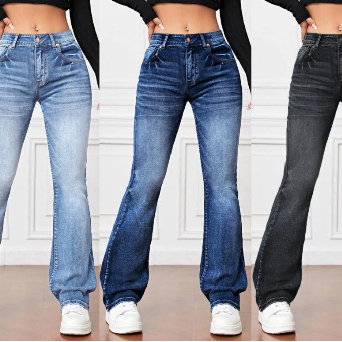 High-Waist Bootcut Jeans