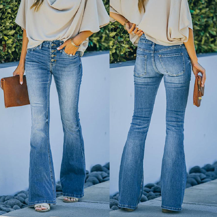 High-Waist Flare Jeans